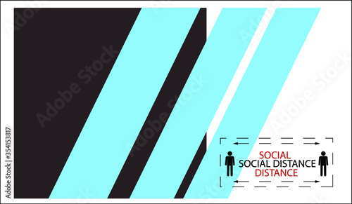 the banner of social distancing. Keep a distance of 1-2 meters. Protection from coronavirus. Vector illustration