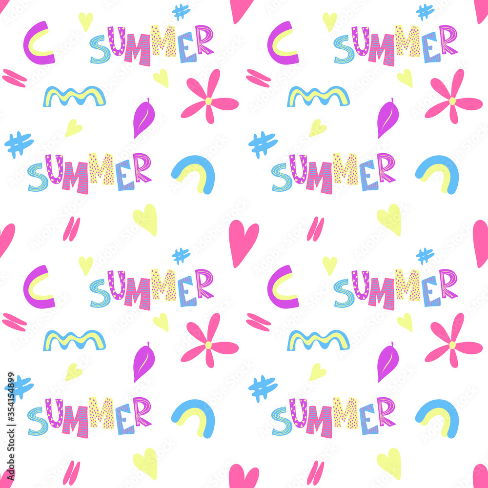 Seamless pattern of bright inscription Seamless pattern of bright inscription