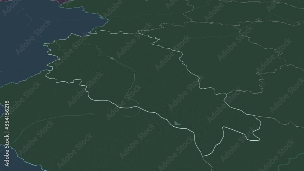 Kursk, region with its capital, zoomed and extruded on the administrative map of Russia in the conformal Stereographic projection. Animation 3D Kursk, region with its capital, zoomed and extruded on the administrative map of Russia in the conformal Stereographic projection. Animation 3D