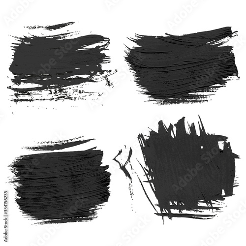 Chaotic rough realistic brush strokes with thick paint 2. Vector drawing
