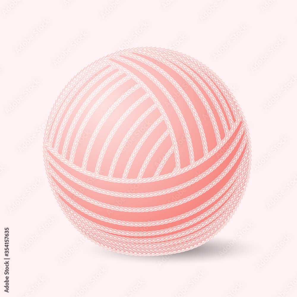ball of woolen thread on a pink background ball of woolen thread on a pink background