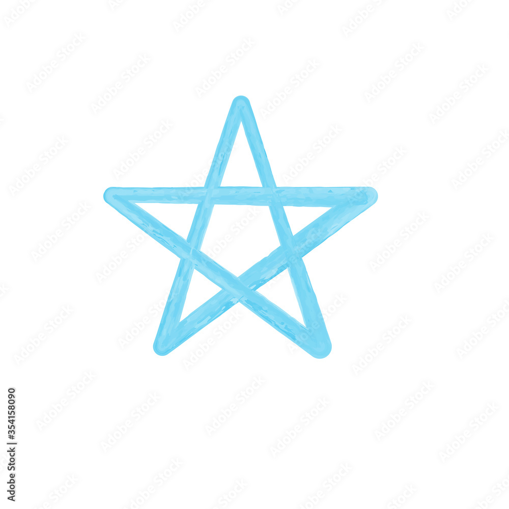 Painted hand drawn linear star. Thin linear graphic pictogram for web site, mobile application. Stock vector illustration isolated on white background. Painted hand drawn linear star. Thin linear graphic pictogram for web site, mobile application. Stock vector illustration isolated on white background.