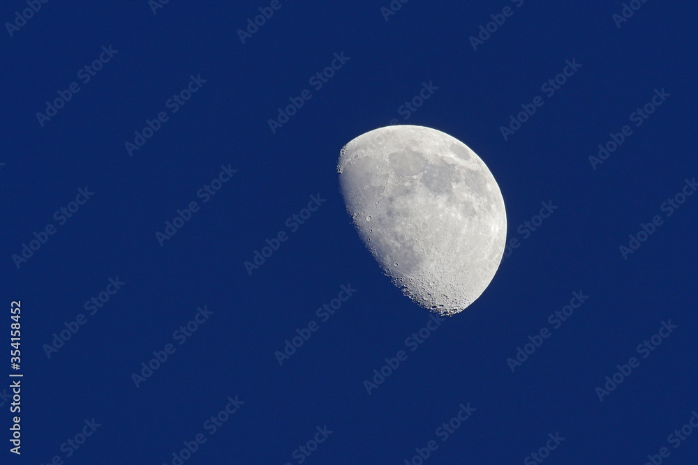 Waxing Gibbous lunar phase as seen from the Northern Hemisphere with