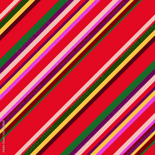 Diagonal stripes of different thickness and colors. Seamless texture.