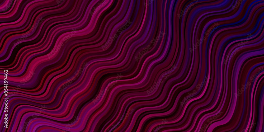 Dark Purple, Pink vector texture with wry lines. Colorful illustration with curved lines. Best design for your posters, banners.