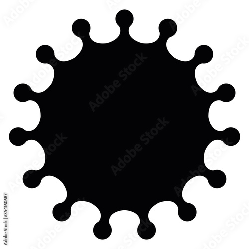 Virus sign. Symbol of coronavirus and COVID-19 desease. Simple flat black vector icon
