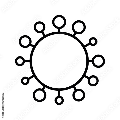 Virus sign. Symbol of coronavirus and COVID-19 desease. Simple flat black outline vector icon