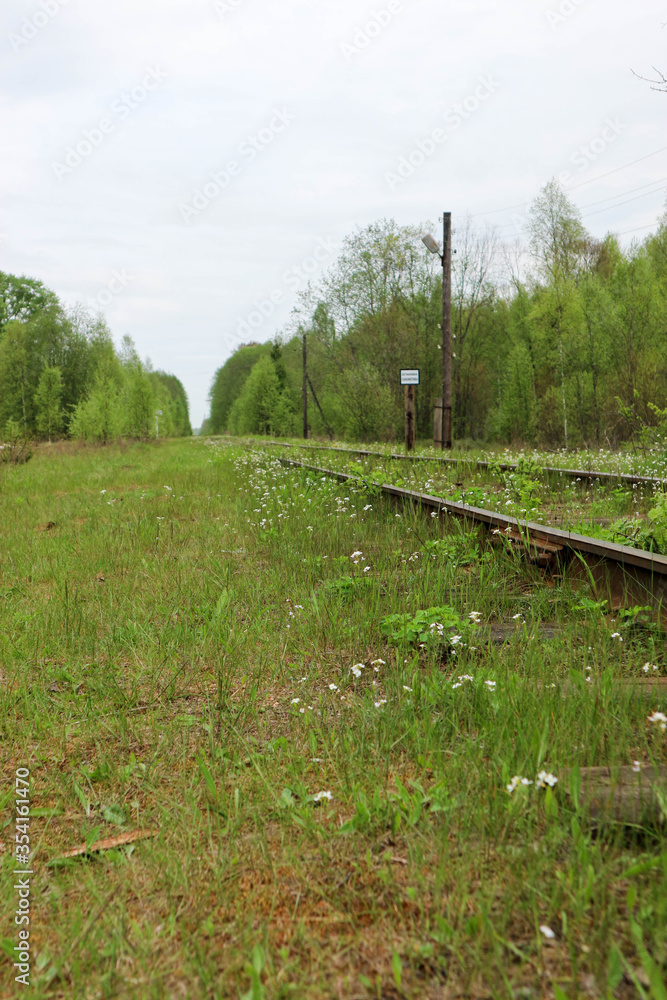 small station on abandoned railway in Russia small station on abandoned railway in Russia