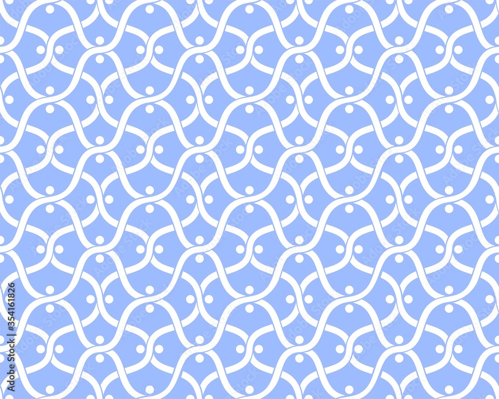 East blue ornament. Seamless pattern.