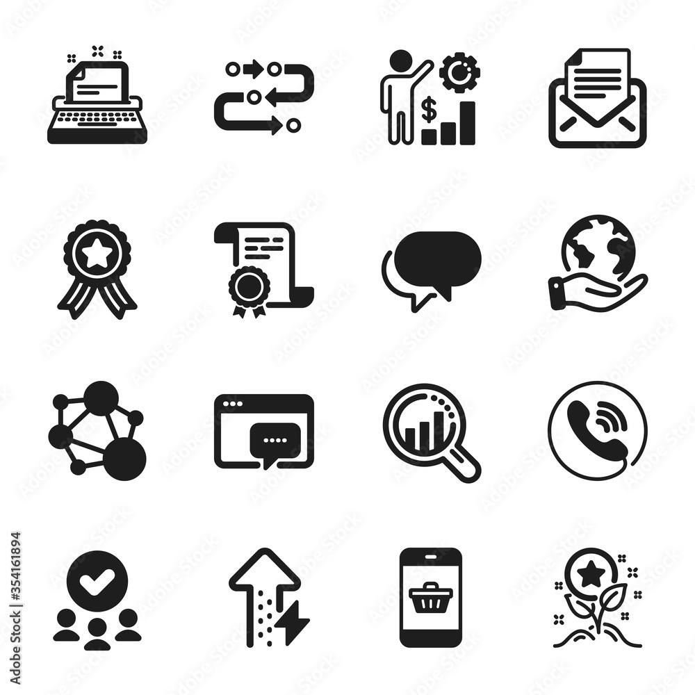Set of Technology icons, such as Smartphone buying, Loyalty points. Certificate, approved group, save planet. Integrity, Methodology, Talk bubble. Seo analysis, Typewriter, Call center. Vector Set of Technology icons, such as Smartphone buying, Loyalty points. Certificate, approved group, save planet. Integrity, Methodology, Talk bubble. Seo analysis, Typewriter, Call center. Vector