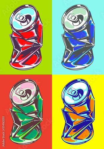 Mint can of soda. Poster in pop art style.