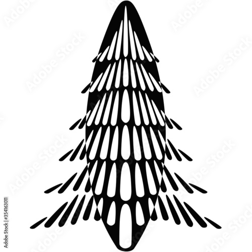 Abstrakter Weihnachtsbaum. Für Grußkarten, Logos oder Plakate. Anpassbar in jeder Art und Weise. 
