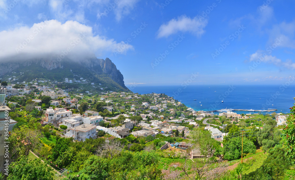Capri  - an island located in the Tyrrhenian Sea,   Italy.