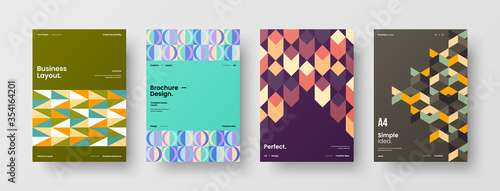 Wallpaper Mural Company identity brochure template collection. Business presentation vector A4 vertical orientation front page mock up set. Corporate report cover abstract geometric illustration design layout bundle. Torontodigital.ca