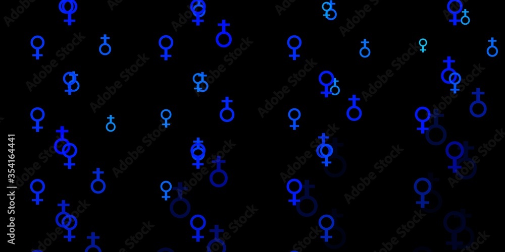 Light BLUE vector texture with women's rights symbols. Light BLUE vector texture with women's rights symbols.