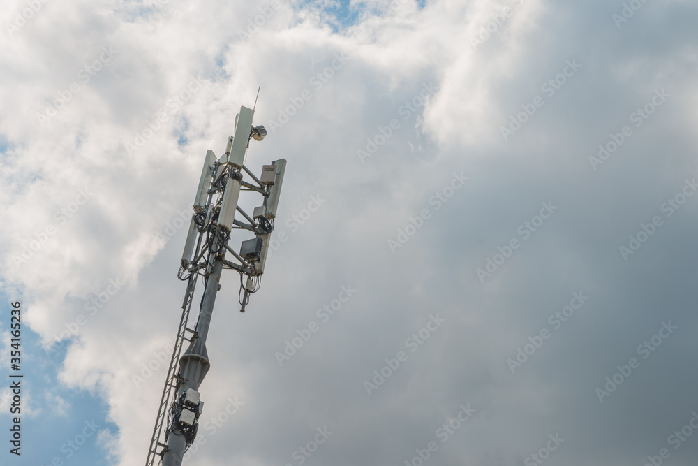 3G, 4G, 5G Fast speed Wireless internet connection communication station on the cloudy dramatic sky. copy space for text 3G, 4G, 5G Fast speed Wireless internet connection communication station on the cloudy dramatic sky. copy space for text