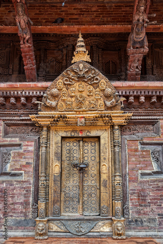 Golden door at Royal Palace Ratnakar Mahavihar, Patan Durbar Square, Patan, Lalitpur - Nepal 
