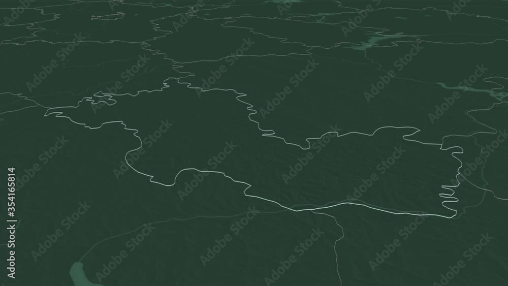 Mordovia, republic with its capital, zoomed and extruded on the administrative map of Russia in the conformal Stereographic projection. Animation 3D Mordovia, republic with its capital, zoomed and extruded on the administrative map of Russia in the conformal Stereographic projection. Animation 3D
