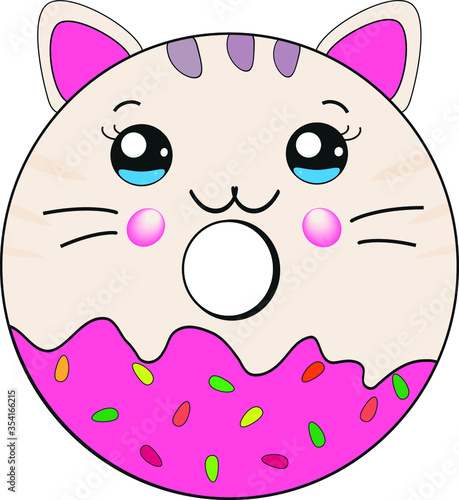 Sweet donut with cat face