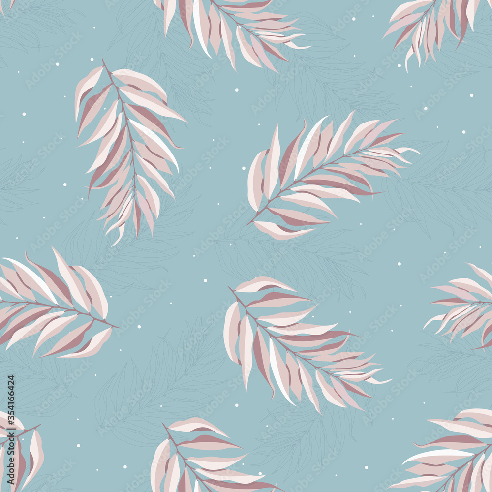 Naklejka premium Abstract seamless pattern with leaves. Vector template.
