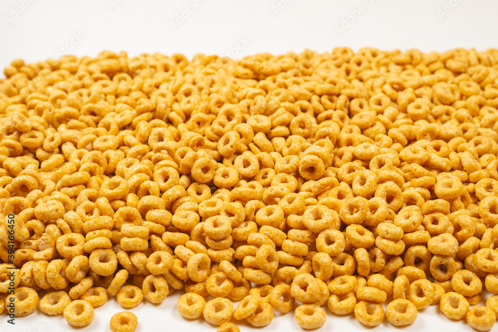 Corn-flakes background and texture. Top view. Corn-flakes background and texture. Top view.