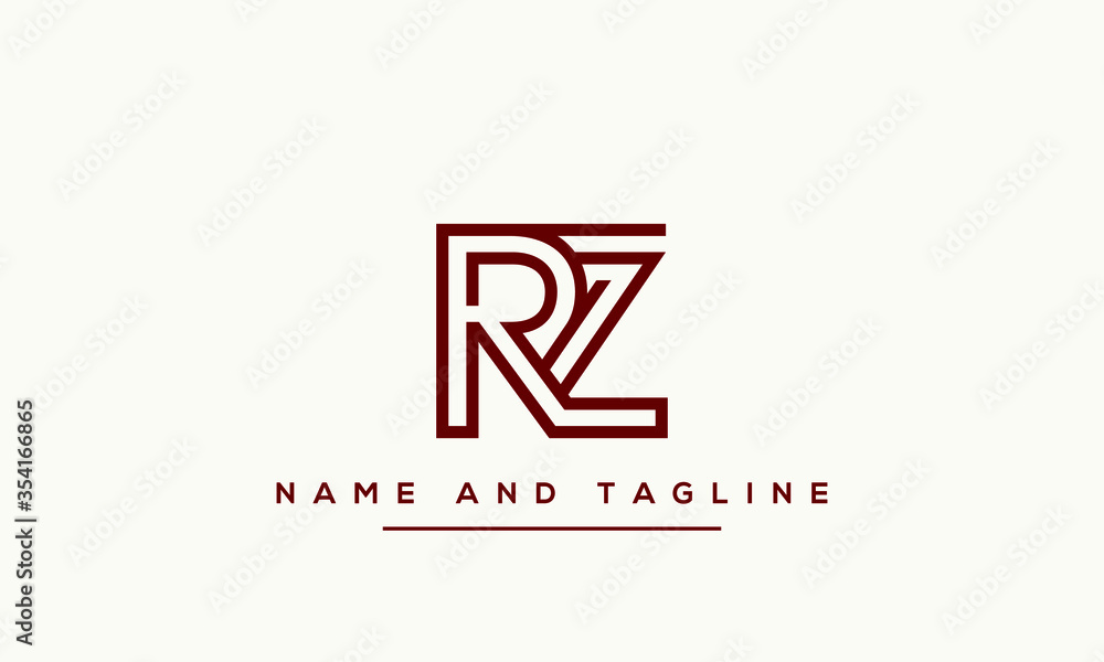 Alphabet letters monogram icon logo RZ or ZR - obrazy, fototapety, plakaty 