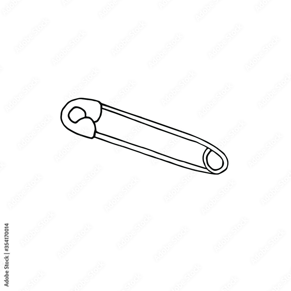 Vector hand drawn doodle sketch English pin isolated on white background Vector hand drawn doodle sketch English pin isolated on white background