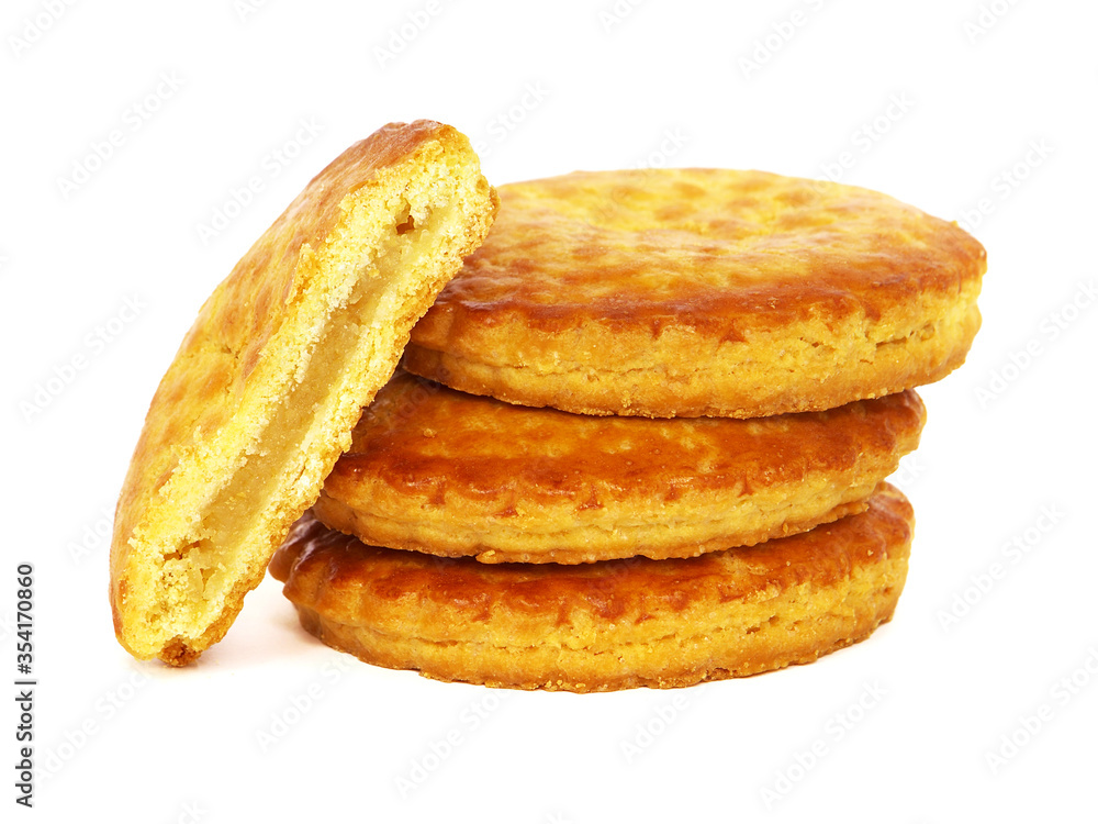 Dutch almond paste cookies isolated on white Dutch almond paste cookies isolated on white