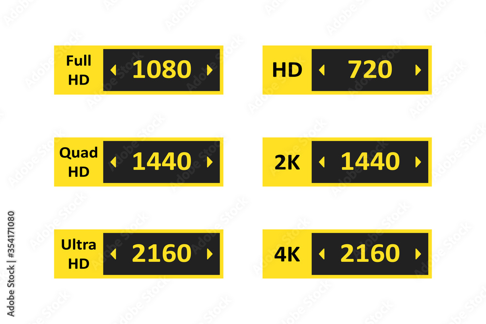 Hd, 2k and 4k set icon in simple flat. Vector isolated illustration. Hd, 2k and 4k set icon in simple flat. Vector isolated illustration.