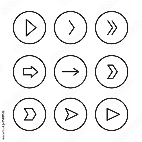 Free Download Arrow in round icon set for your design. Vector right concept in flat - GFXLoad