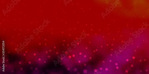 Dark Pink, Red vector background with small and big stars. Colorful illustration with abstract gradient stars. Pattern for websites, landing pages.