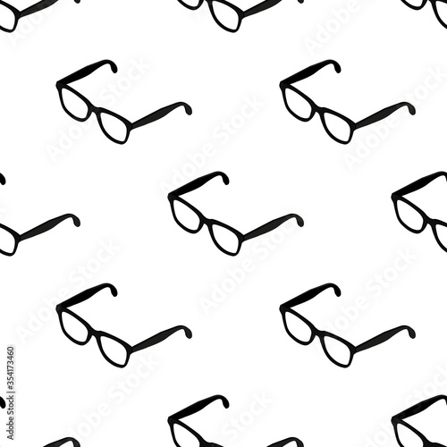 Glasses 3D isometric seamless pattern, Eyeglasses fashion product concept poster and social banner post design illustration isolated on white background with copy space, vector eps 10