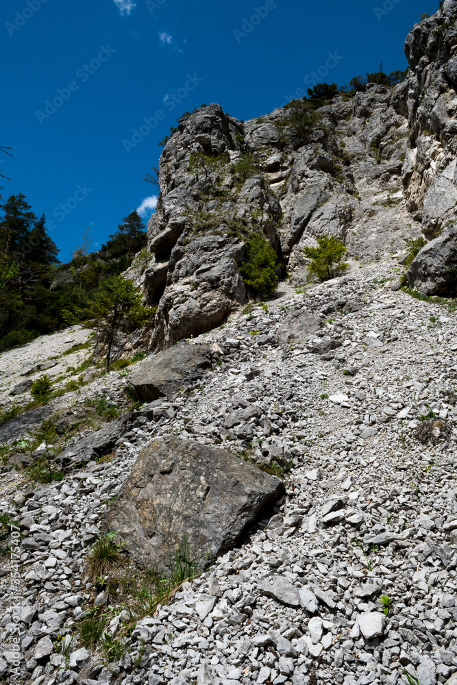 Steep Wall Of Rock In Ötschergräben In Austria