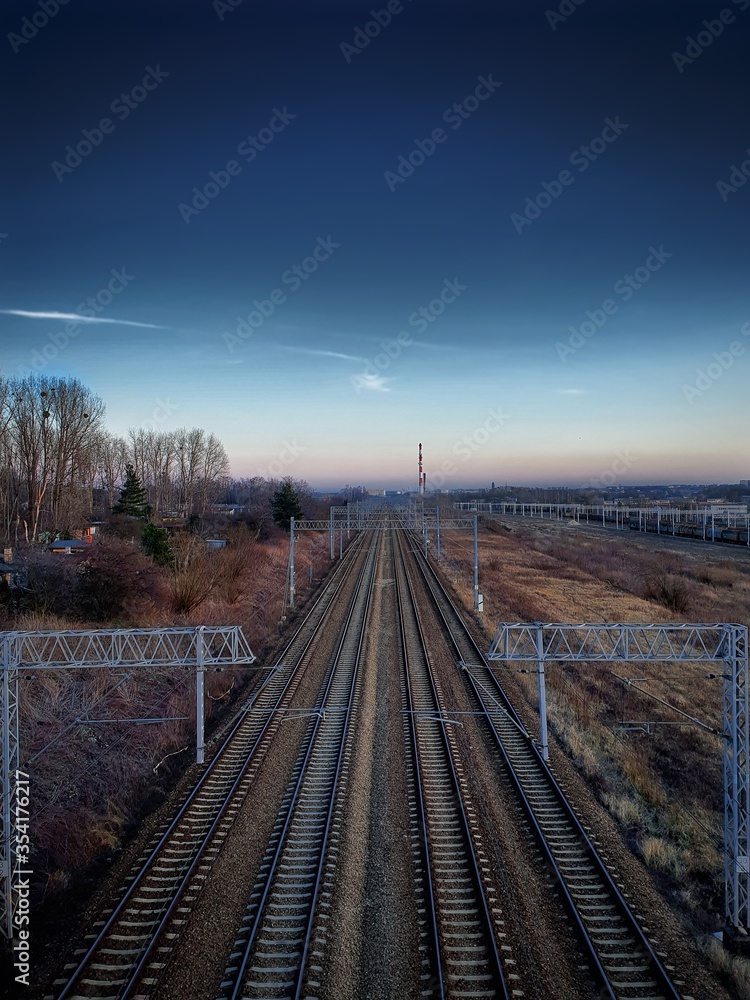 Fototapeta premium railway in the morning
