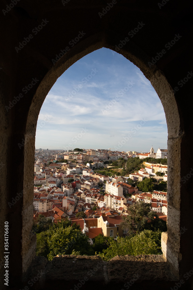 Medieval City Through the Cathedral Window