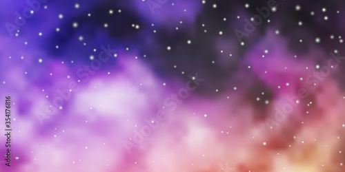 Light Purple, Pink vector background with colorful stars. Colorful illustration in abstract style with gradient stars. Best design for your ad, poster, banner. © Guskova