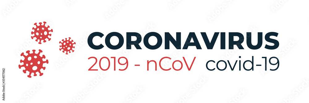 Coronavirus 2019-nCoV logo vector illustration - header concept of Covid-19 disease and corona virus news about lockdown or outbreak from Wuhan - China and flu global spread. Isolated.