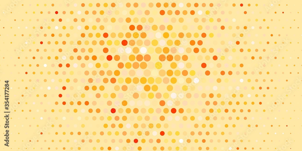 Light Orange vector pattern with spheres. Abstract illustration with colorful spots in nature style. Pattern for business ads.