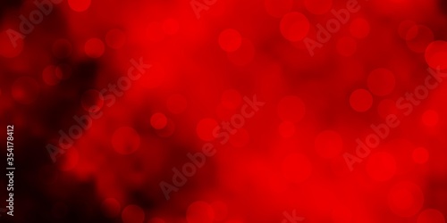 Dark Red vector background with bubbles. Abstract colorful disks on simple gradient background. Pattern for websites.