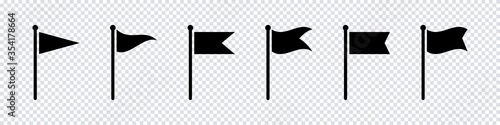 Flags collection icons. Black vector isolated flag collection on transparent background. Vector isolated elements.