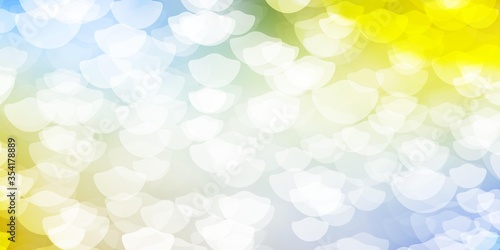 Light Blue, Yellow vector layout with circle shapes.