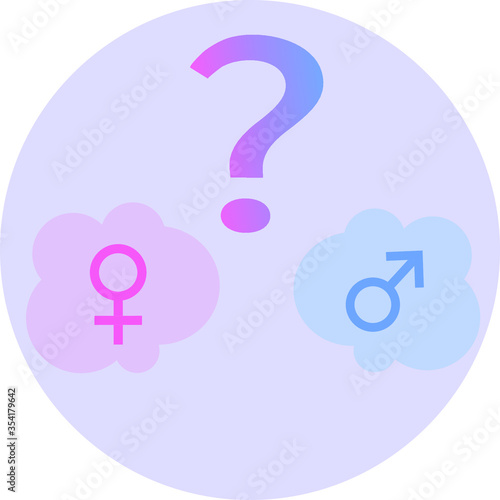 Vector illustration for gender reveal party boy or girl, pregnancy, children, baby