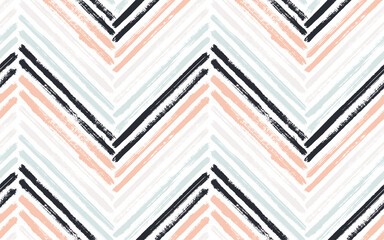 Papier peint photo Chevron patrons Chevron pinceau zigzag motif minimaliste  © SunwArt