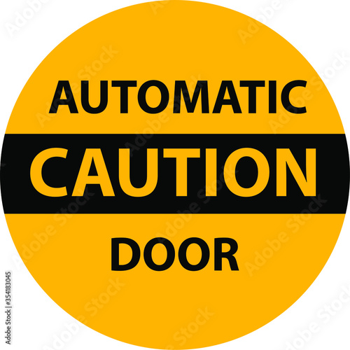automatic caution door vector sign 