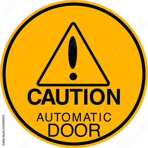 caution automatic door vector sign