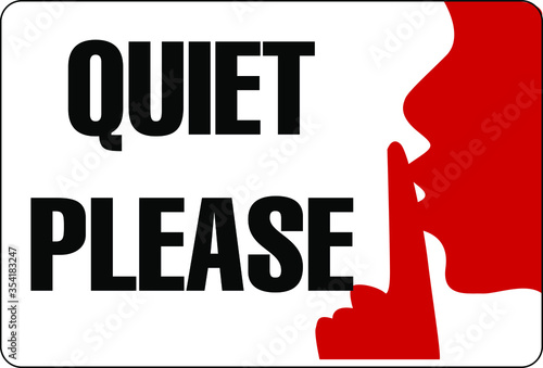keep silent quiet please sign photo