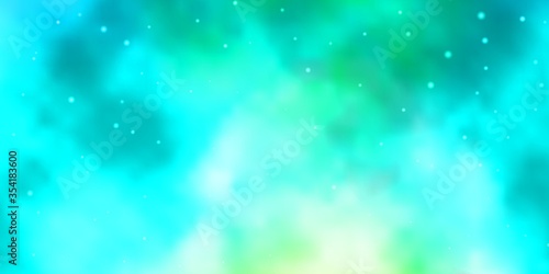 Light Blue, Green vector layout with bright stars. Colorful illustration in abstract style with gradient stars. Design for your business promotion.