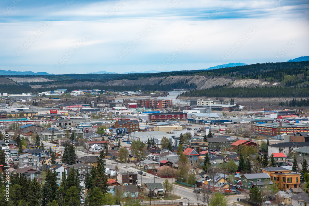 Whitehorse in the Yukon Territory, northern Canada. The Klondike, gold rush town. Whitehorse in the Yukon Territory, northern Canada. The Klondike, gold rush town.