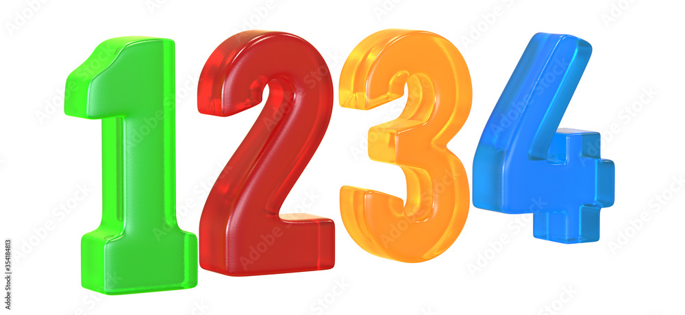 Jelly colorful alphabet numbers. 3d rendering Jelly colorful alphabet numbers. 3d rendering