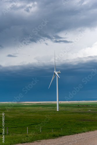 Wind turbines located in South Eastern Alberta close to Carmangay. Project is called the Blackspring Ridge Wind Farm. photo